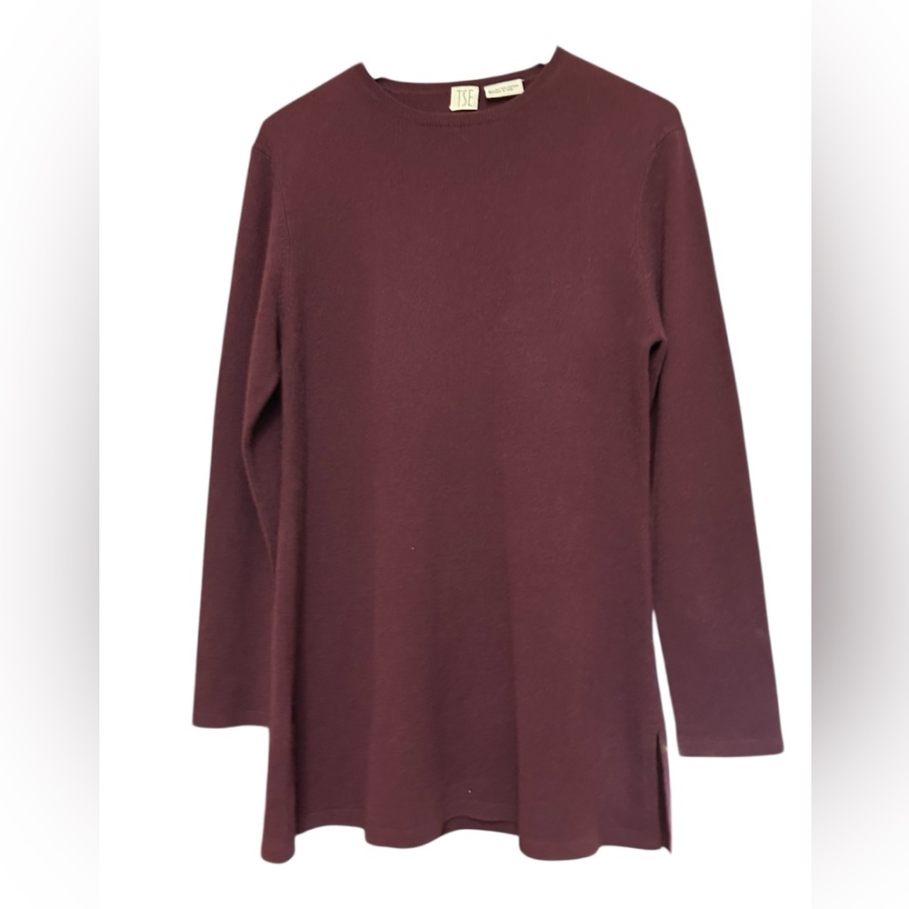 TSE 100% Pure Cashmere  Length Burgundy Sweater